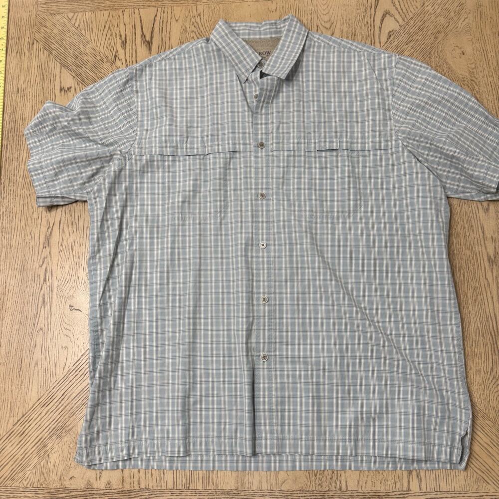 Arrow Men’s Large‎ Checkered Short Sleeve Button Front Shirt Top